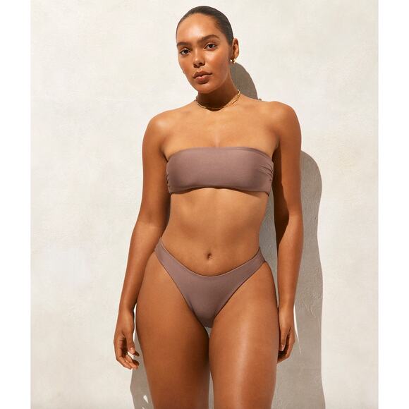 J.Crew Bandeau Bikini Top Classic Sculpt Padded Smoky Willow Wood Medium NWT - Picture 1 of 11